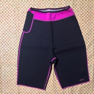 DelFin Black and Pink Neoprene Shorts Womens large